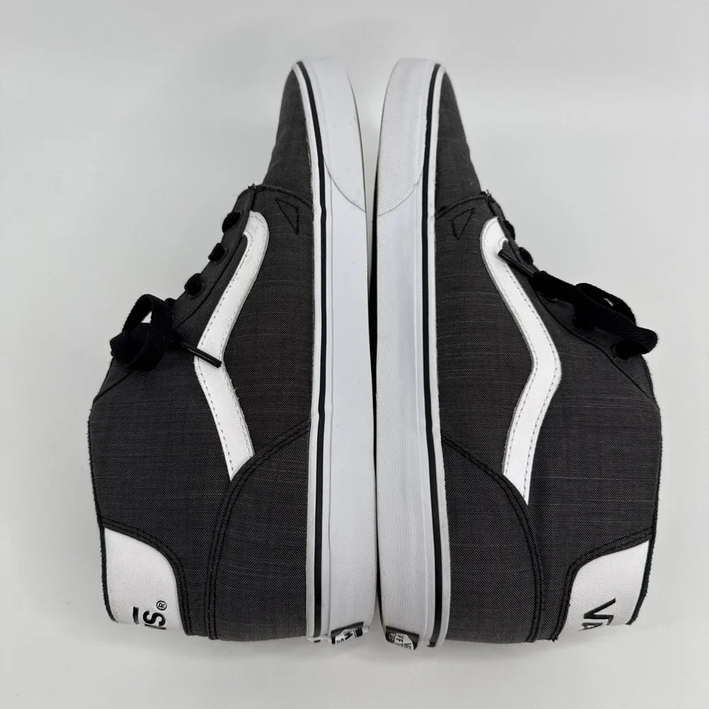 VANS Men's 12 Gray Black Canvas High Top Skateboard Shoes